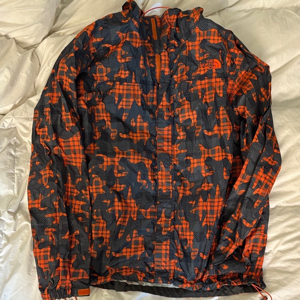 The North Face Camouflage Orange and Black Jacket